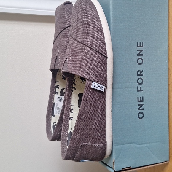 TOMS Women Slip-On Loafers - Ash Canvas Size 6 - Picture 4 of 8